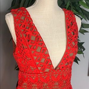 Crochet lace maxi dress